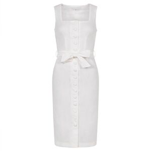 Aavelle Linen Button Pencil Dress Sz M